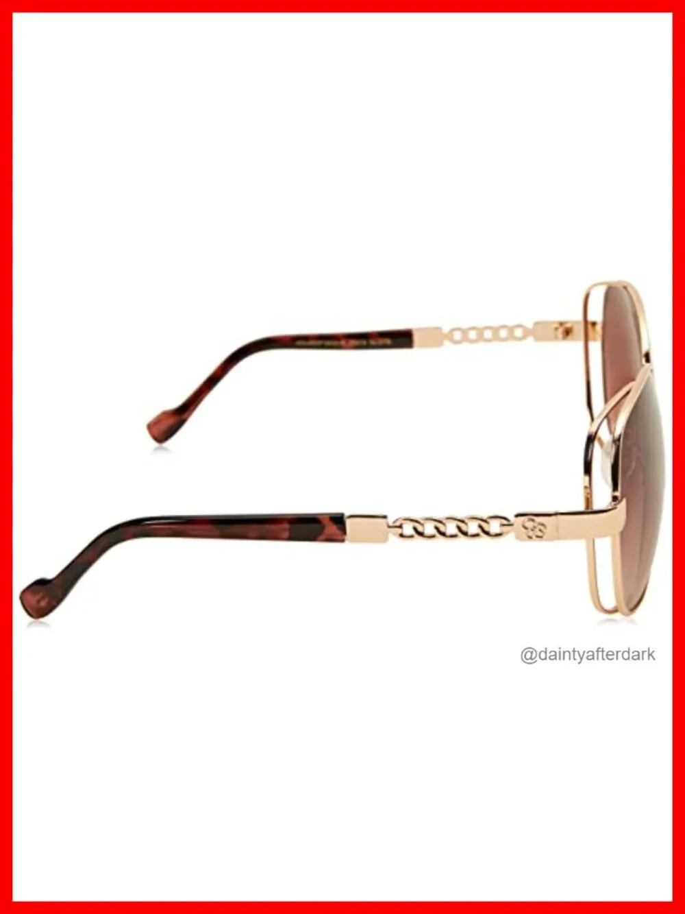 Oversized Metal Square Sunglasses UV400 Protection Women's Eyewear